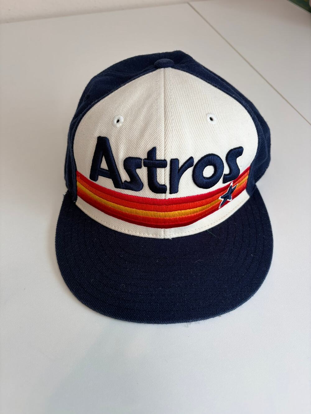 Houston Astros Tequila Sunrise Iconic Fitted Baseball Cap Size 7 3/8 #Retro